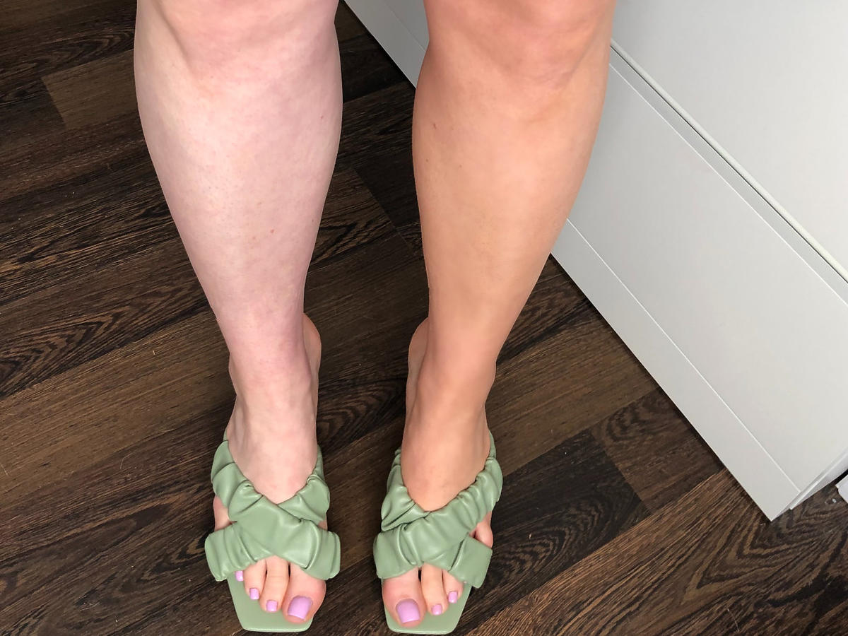 przed i po zastosowaniu kremu CC do nóg Bielenda