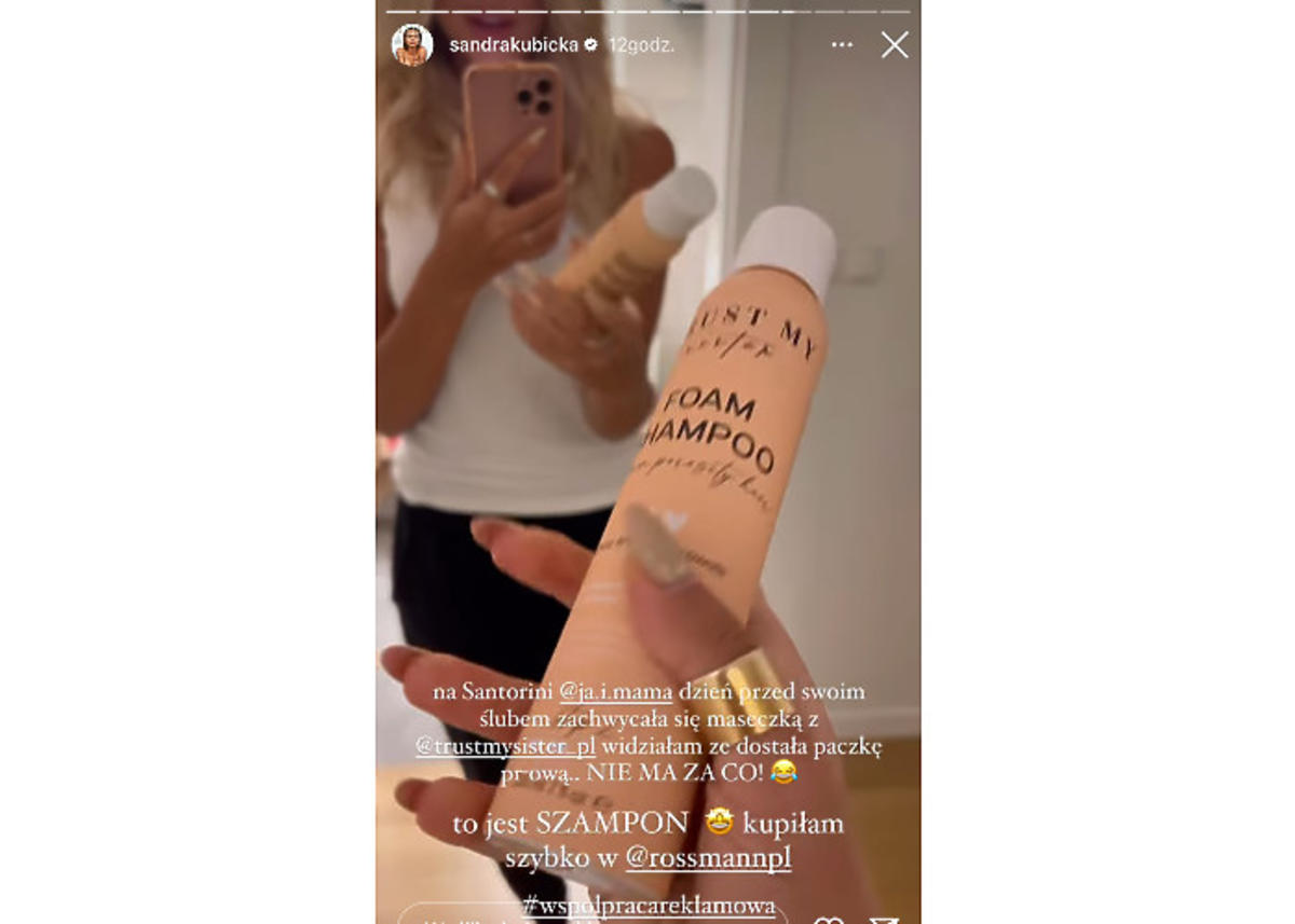 Sandra Kubica poleca szampon z Rossmanna