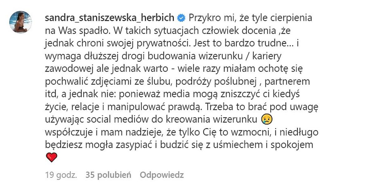Sandra Staniszewska Herbich o Paulinie Smaszcz