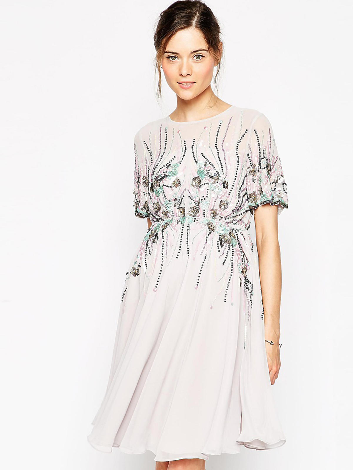 Pastelowa sukienka ciążowa ze zdobieniami asos.com