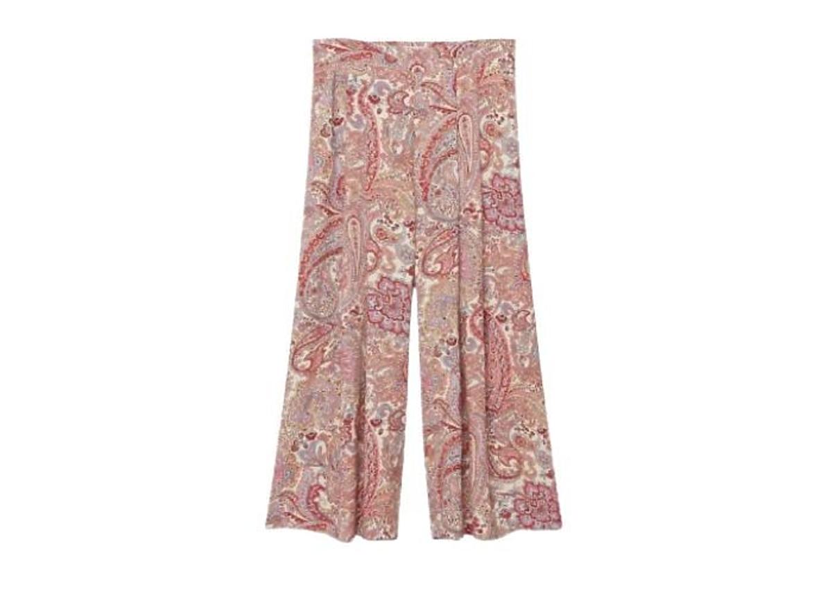 Szerokie spodnie Mango ze wzorem paisley
