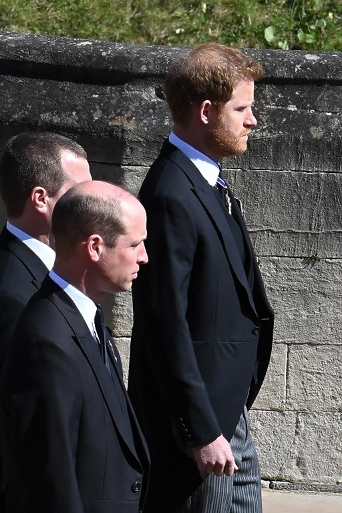 William i Harry na pogrzebie księcia Filipa