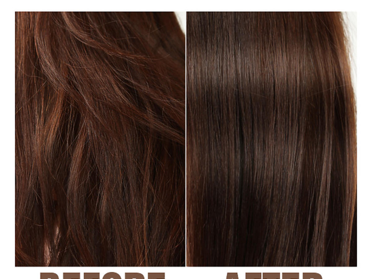 włosy przed i po użyciem płynnej keratyny
