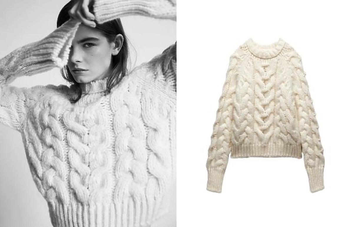 Zara sweter w stylu Klaudii Halejcio