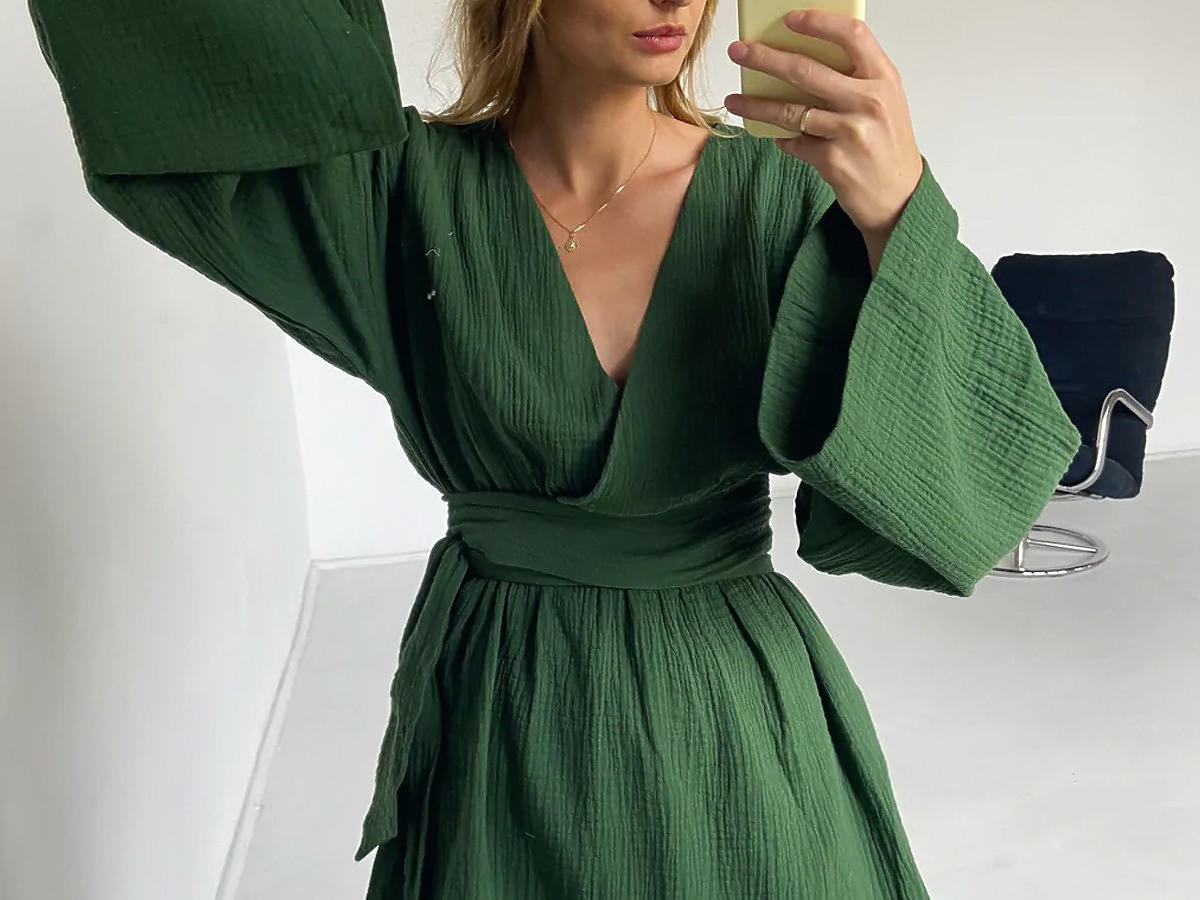 Zielona Sukienka jesień
